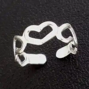 Silver Hearts Toe Ring