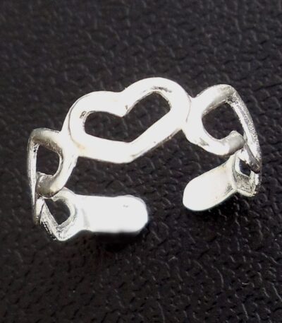 Silver Hearts Toe Ring