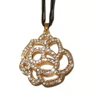 imitation gold rose necklace