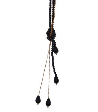 black gold long necklace