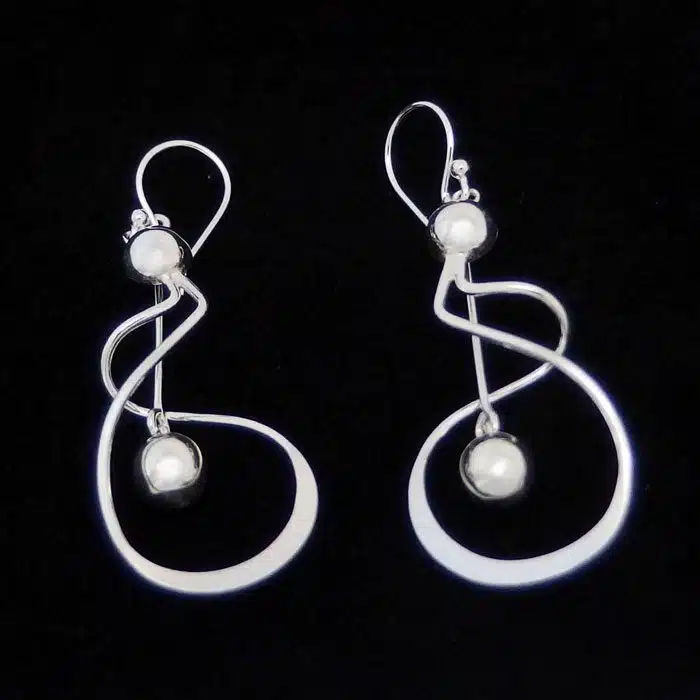 Spiral Twist Dangle Earrings Long dangle earrings