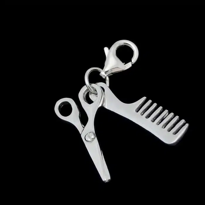 Hairdresser Clip Charm Scissors and comb charm