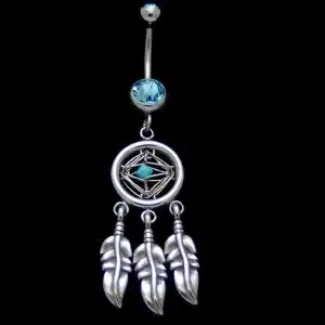 Dream catcher belly piercing