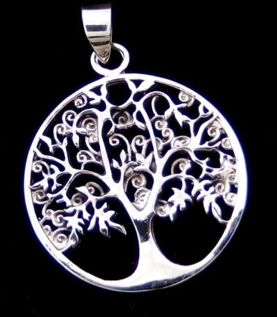Silver tree life necklace