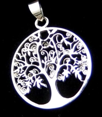 Silver tree life necklace