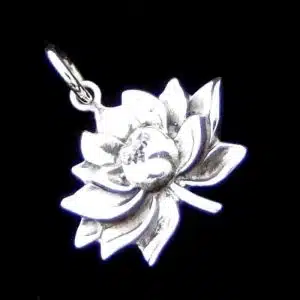 Sterling silver lotus necklace