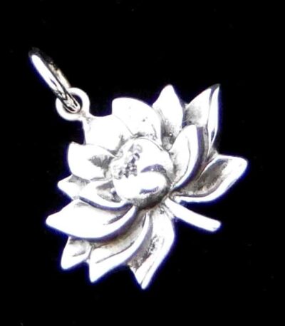 Sterling silver lotus necklace