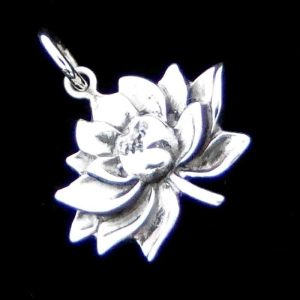 Sterling silver lotus necklace
