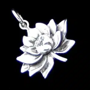 Sterling silver lotus necklace