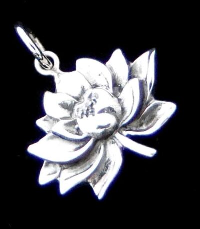 Sterling silver lotus necklace