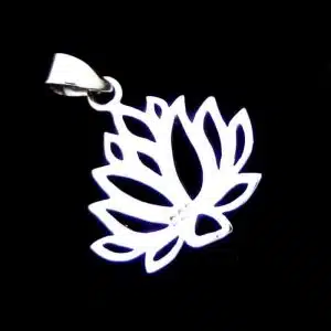 Silver lotus necklace