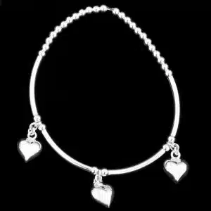 Silver hearts bracelet