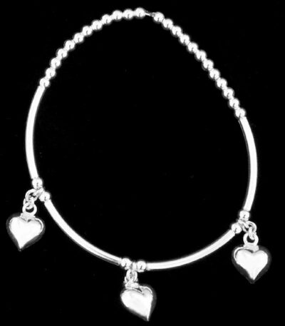 Silver hearts bracelet