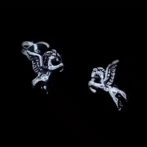 Silver Pegasus earrings