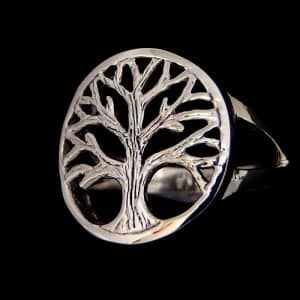 Silver tree life ring