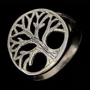 Silver tree life ring