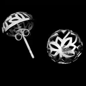 Silver chunky stud earrings
