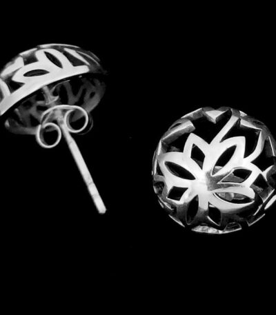 Silver chunky stud earrings