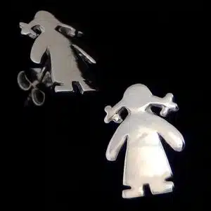 Pigtail girl silver studs
