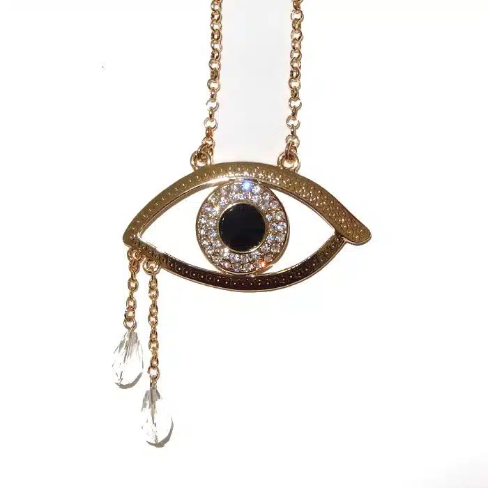 Egyptian eye necklace Jewelled tears Crying necklace