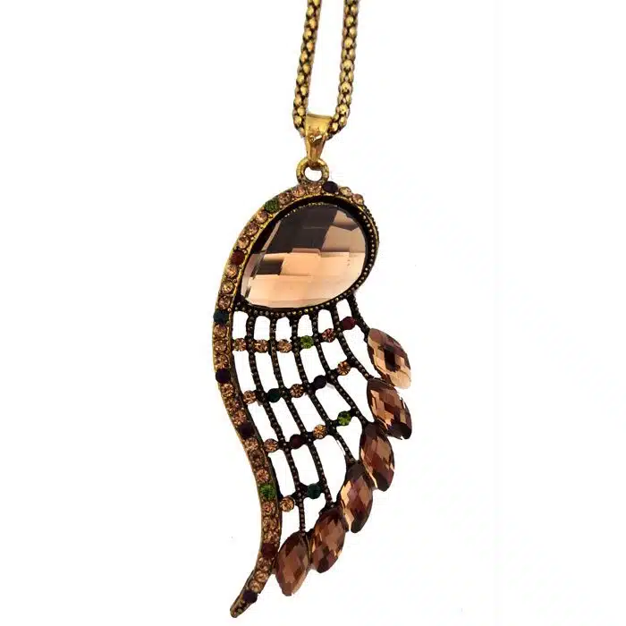 Gold Wing Necklace Long Fake Gold Necklace