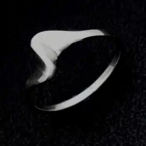 Heart beat silver ring