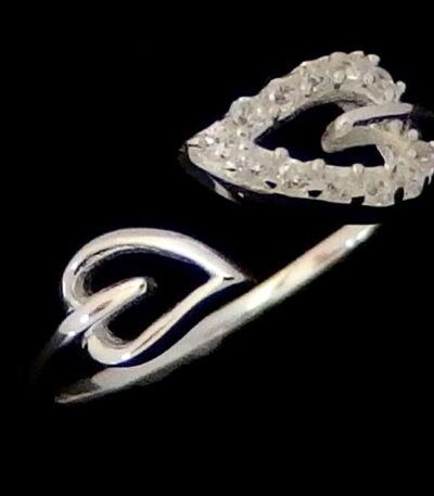 Silver CZ Heart Ring