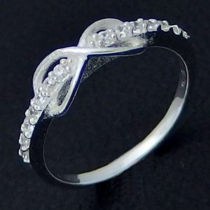 Silver infinity CZ ring