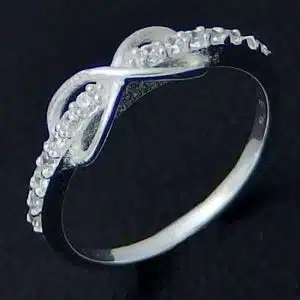 Silver infinity CZ ring
