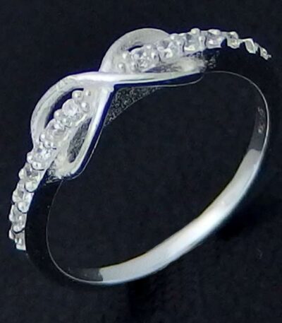 Silver infinity CZ ring