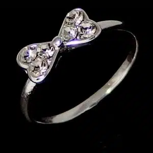 Cute Silver Bow ring