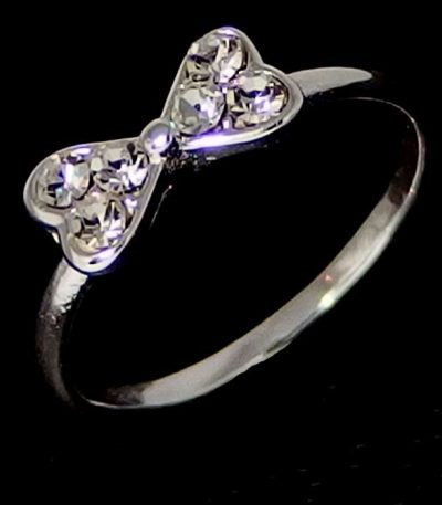 Cute Silver Bow ring