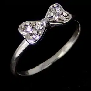 Cute silver bow ring