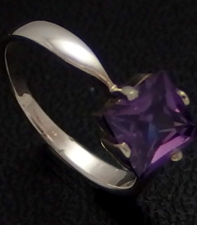 Purple CZ ring