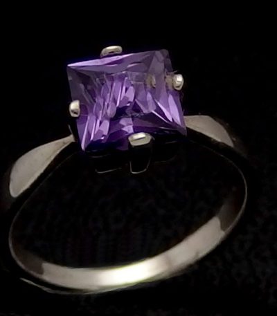 Purple CZ ring