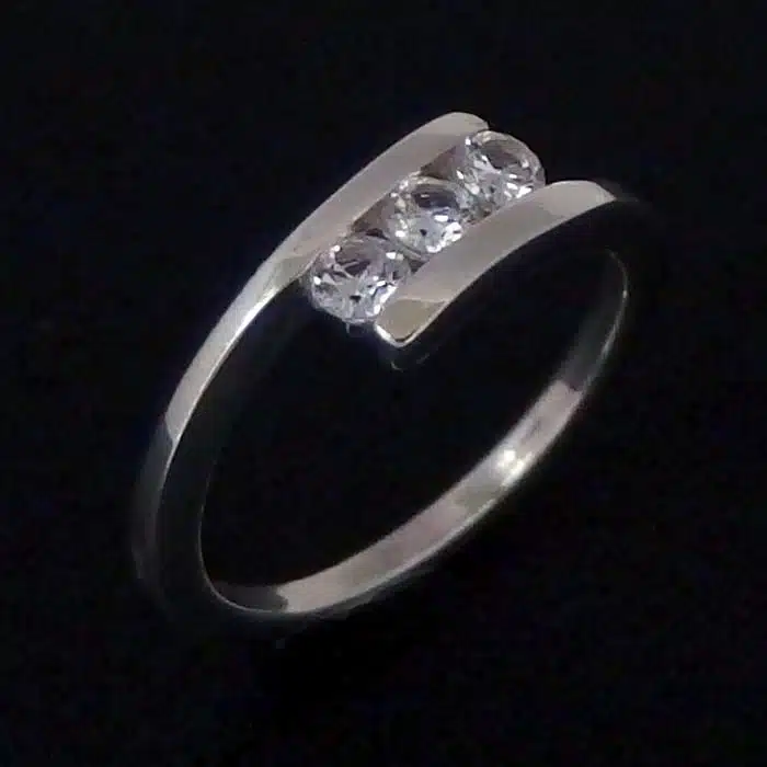 Trilogy CZ Silver Rings Sterling silver CZ rings