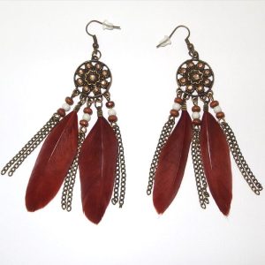 Aztec feather earrings