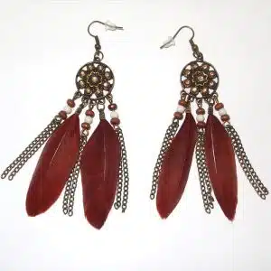 Aztec feather earrings
