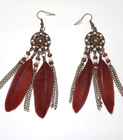 Aztec feather earrings