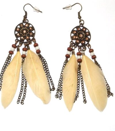 Aztec feather earrings