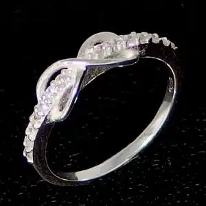 Silver infinity CZ ring
