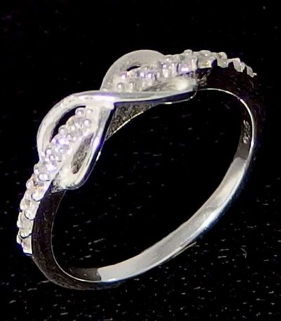 Silver infinity CZ ring