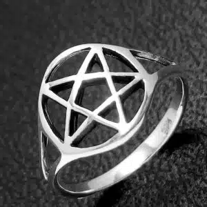 Silver pentacle ring