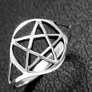 Silver pentacle ring