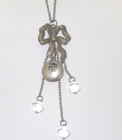 Antique Silver Bow Necklace