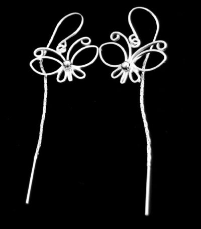 Butterfly threader earring