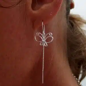 Butterfly threader earring