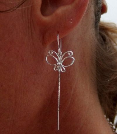 Butterfly threader earring