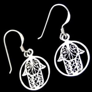 Hasma Hand silver earrings
