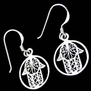 Hasma Hand silver earrings